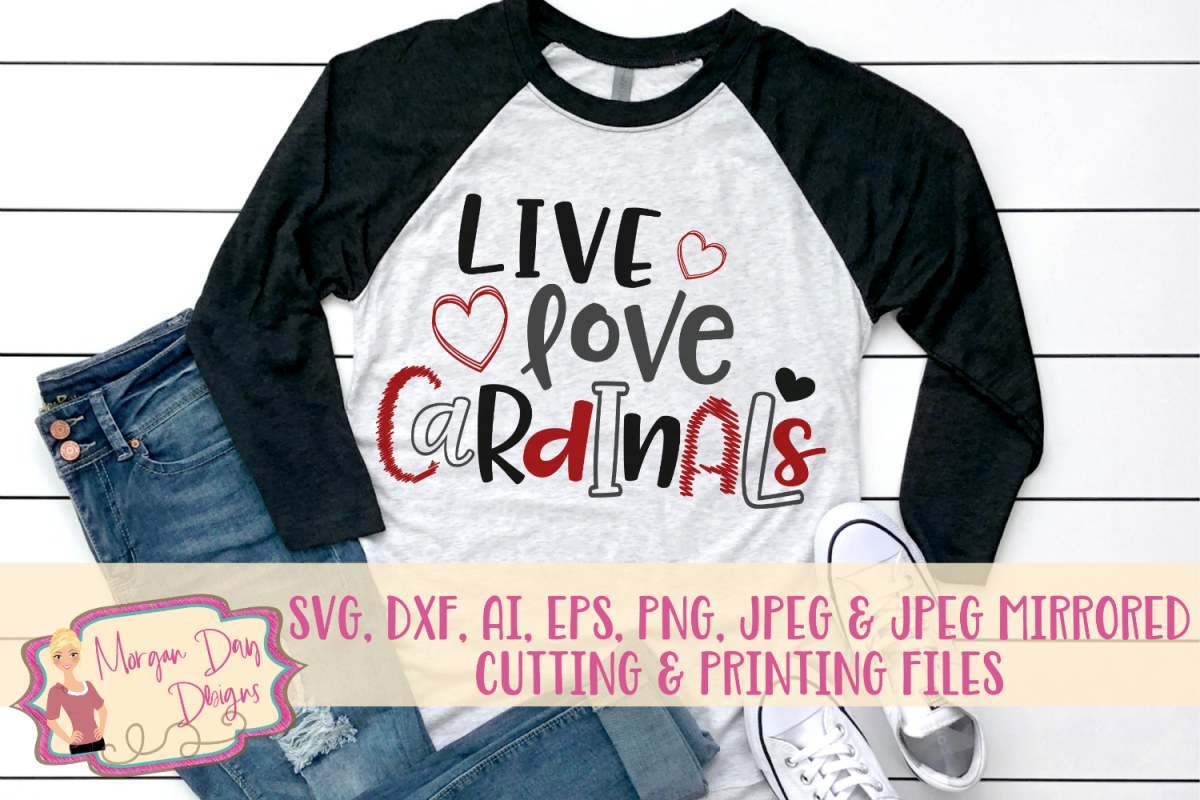 Live Love Cardinals SVG, DXF, AI, EPS, PNG, JPEG example image 1