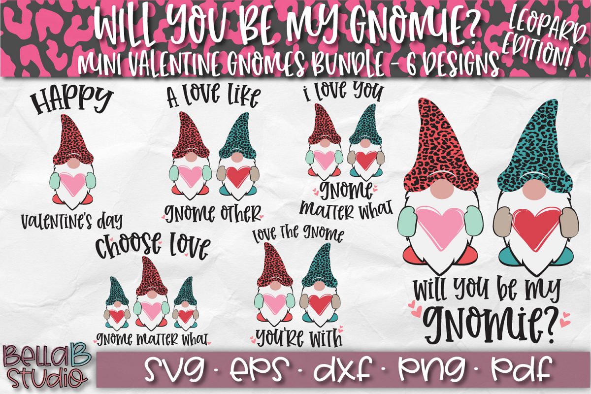 Valentine Gnomes SVG, Valentine's Day Gnomes SVG Bundle example image 1