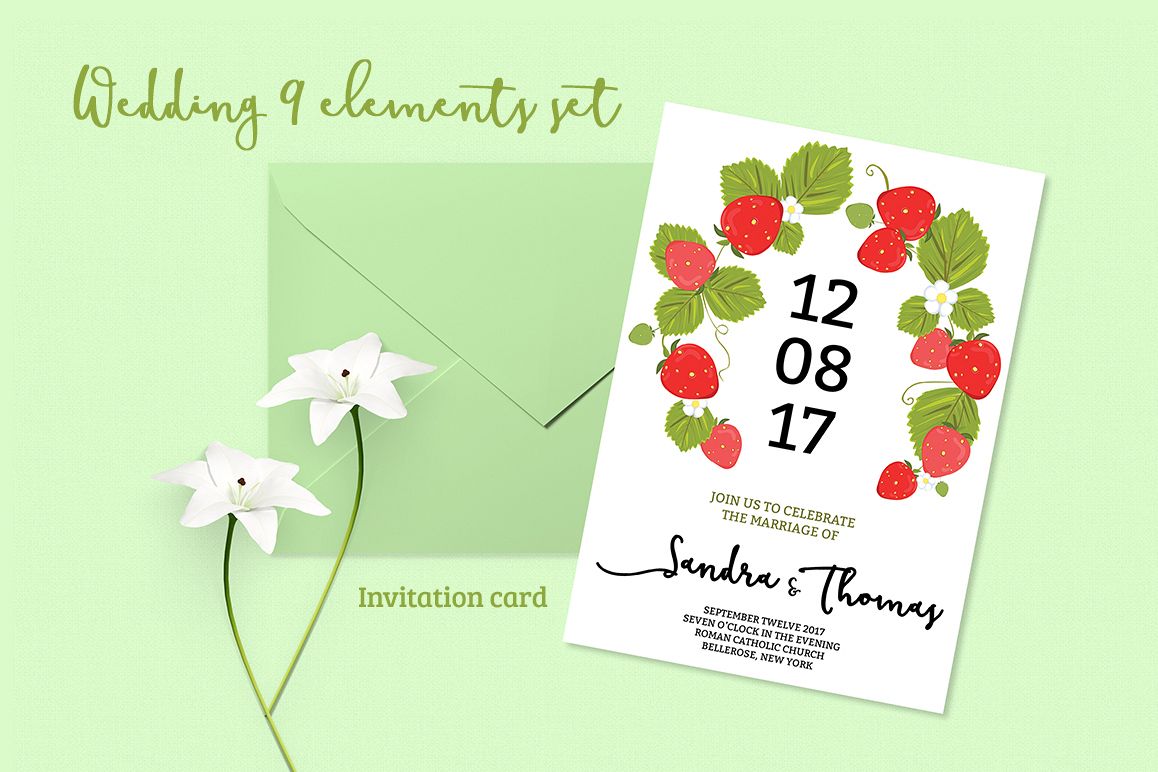 Summer Wedding Invitiation Set example image 1