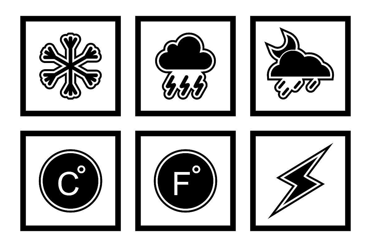 Set Of Weather And Season Icons example image 1