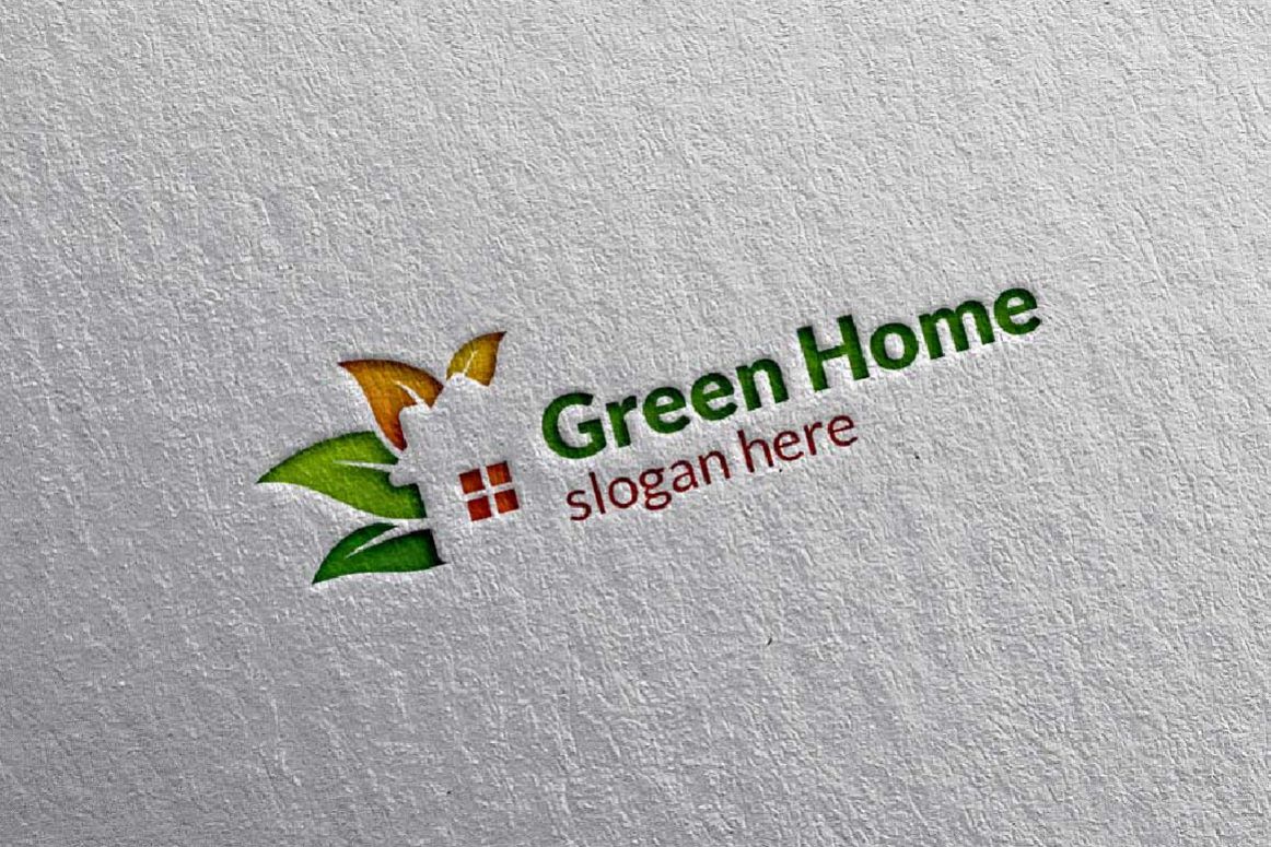 Real estate Logo, Green Home Logo 5 example image 1