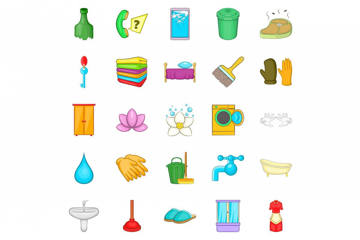 Frequenter icons set, cartoon style example image 1