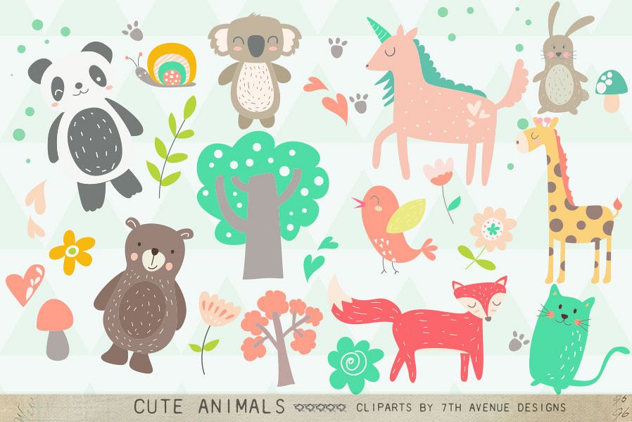 Cute Animals Clipart example image 1