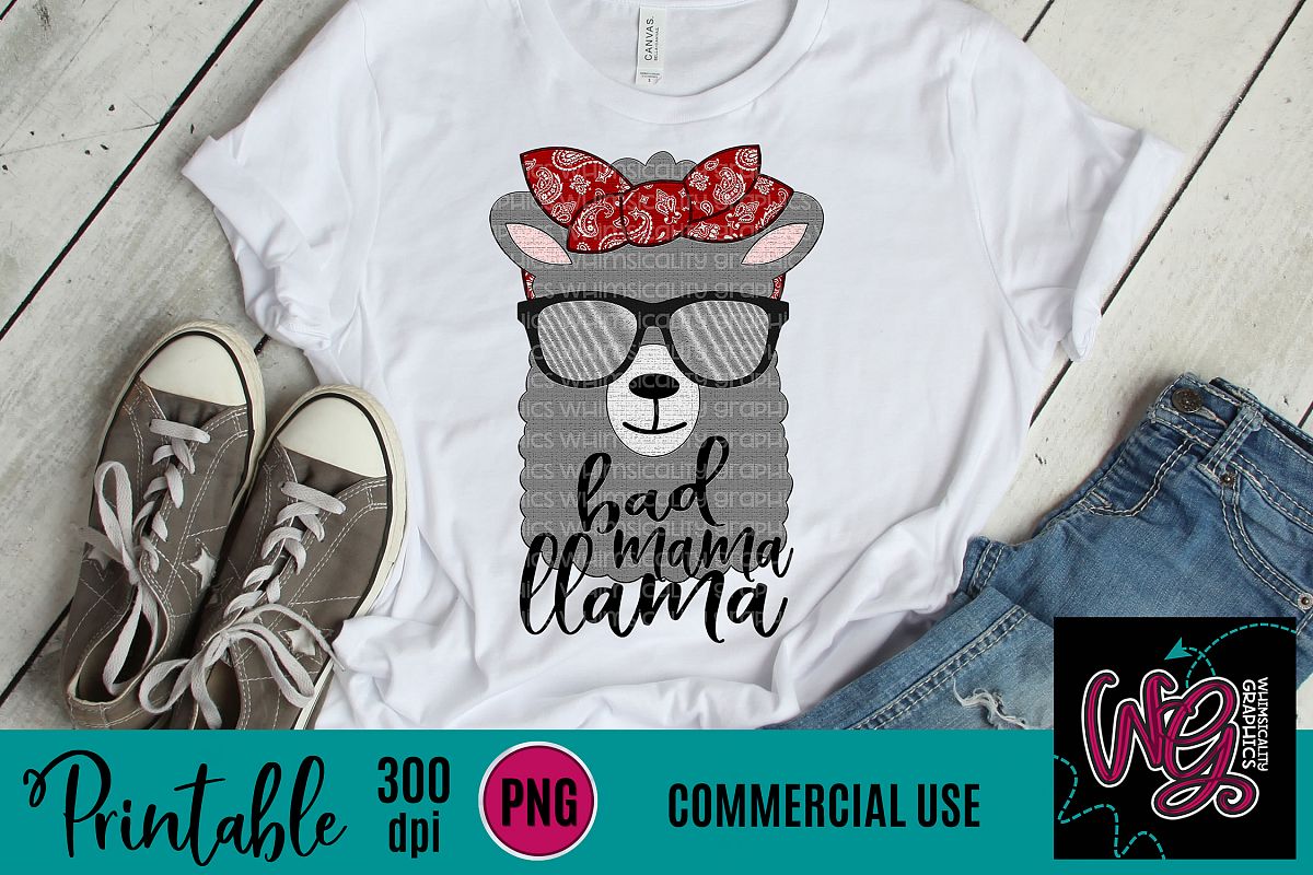 Bad Mama Llama Sublimation Printable example image 1
