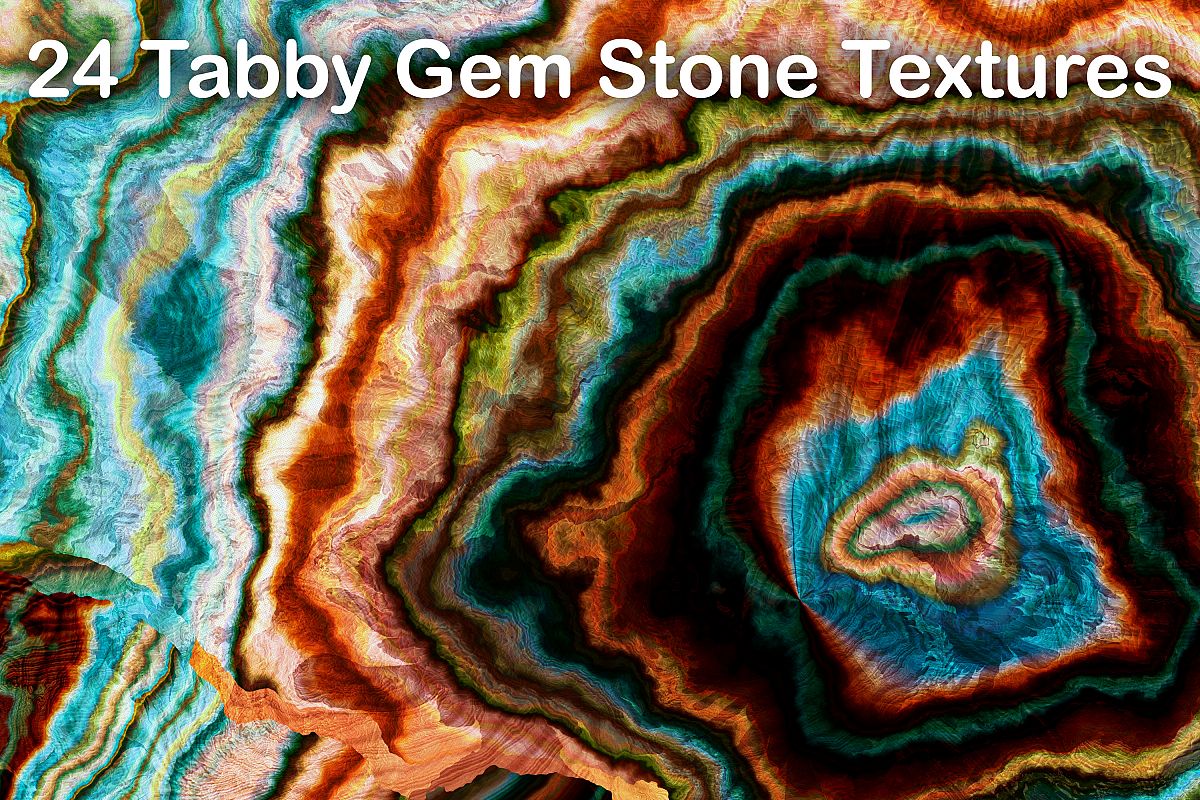 24 Tabby Onyx Gem Stone Textures - High Resolution JPG Files example image 1