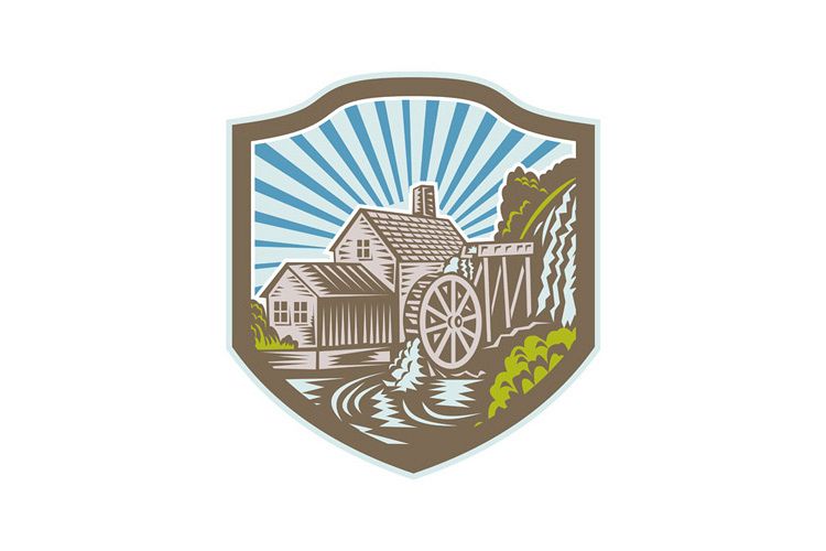 Watermill House Shield Retro example image 1