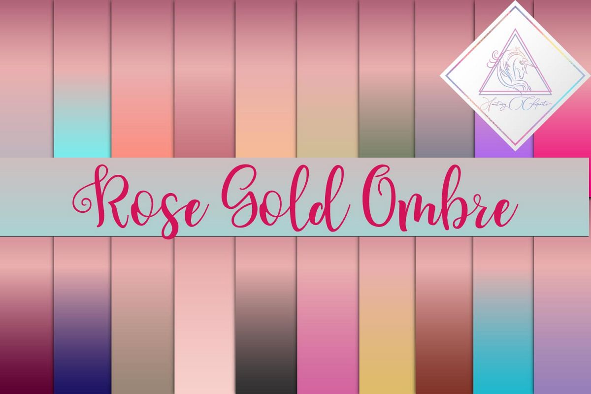 Rose Gold Ombre Digital Paper example image 1