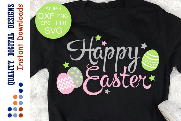 Happy Easter svg Eggs clipart Cutting Files example image 1