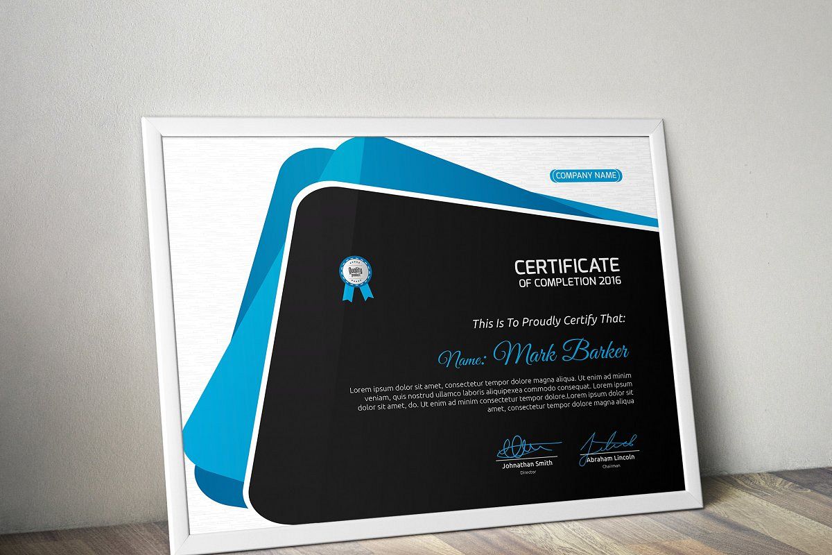 Certificate example image 1