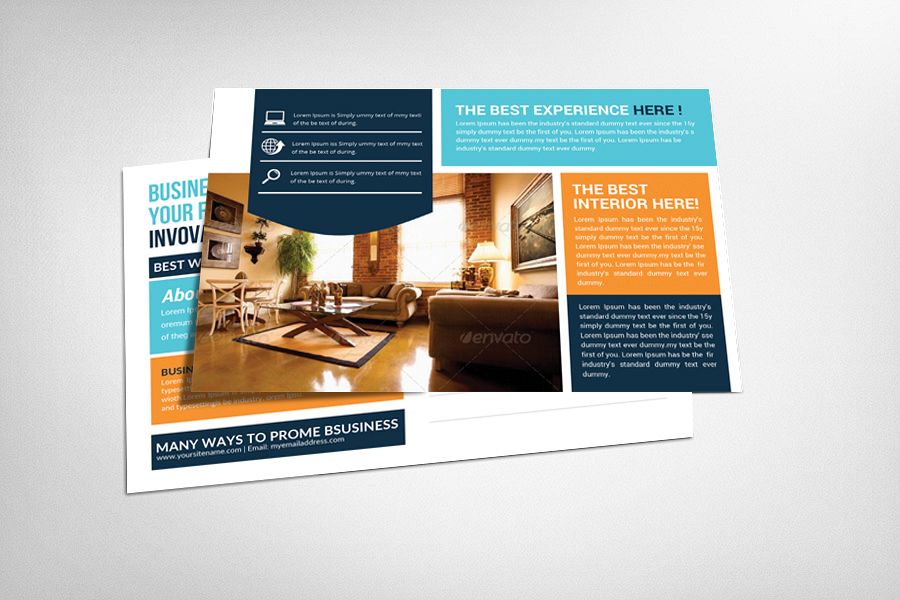 Interior House Decoration Postcard Template example image 1