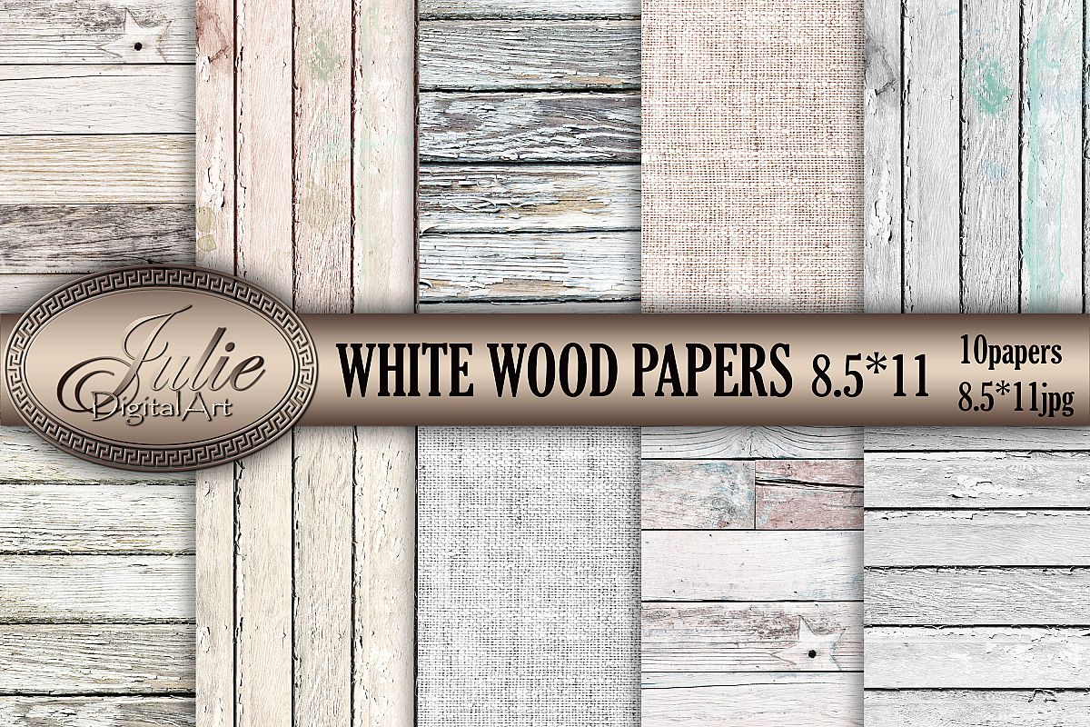 White wood digital papers 8. 5 x 11 example image 1