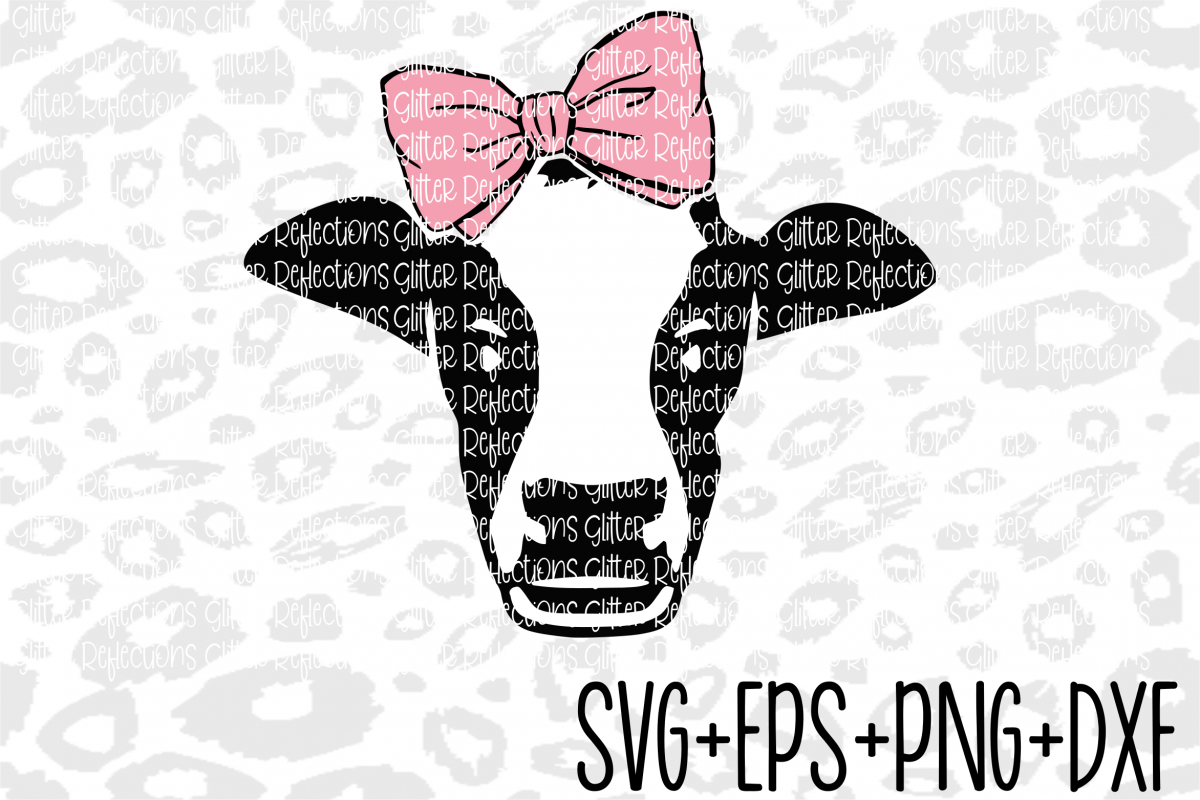 Cow Svg - Bow Svg- Cow Bow - Cricut File- Cut File - example image 1