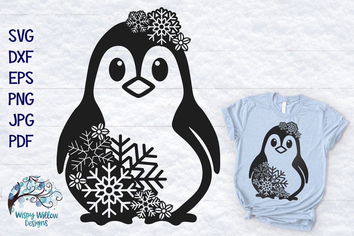 Download Snowflake Penguin SVG | Winter Penguin SVG Cut File (295716) | SVGs | Design Bundles