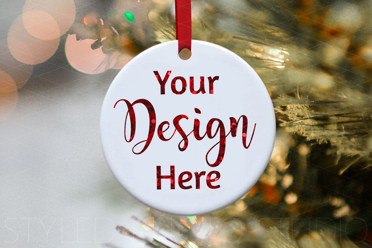 Ceramic Christmas Ornament Mockup example image 1