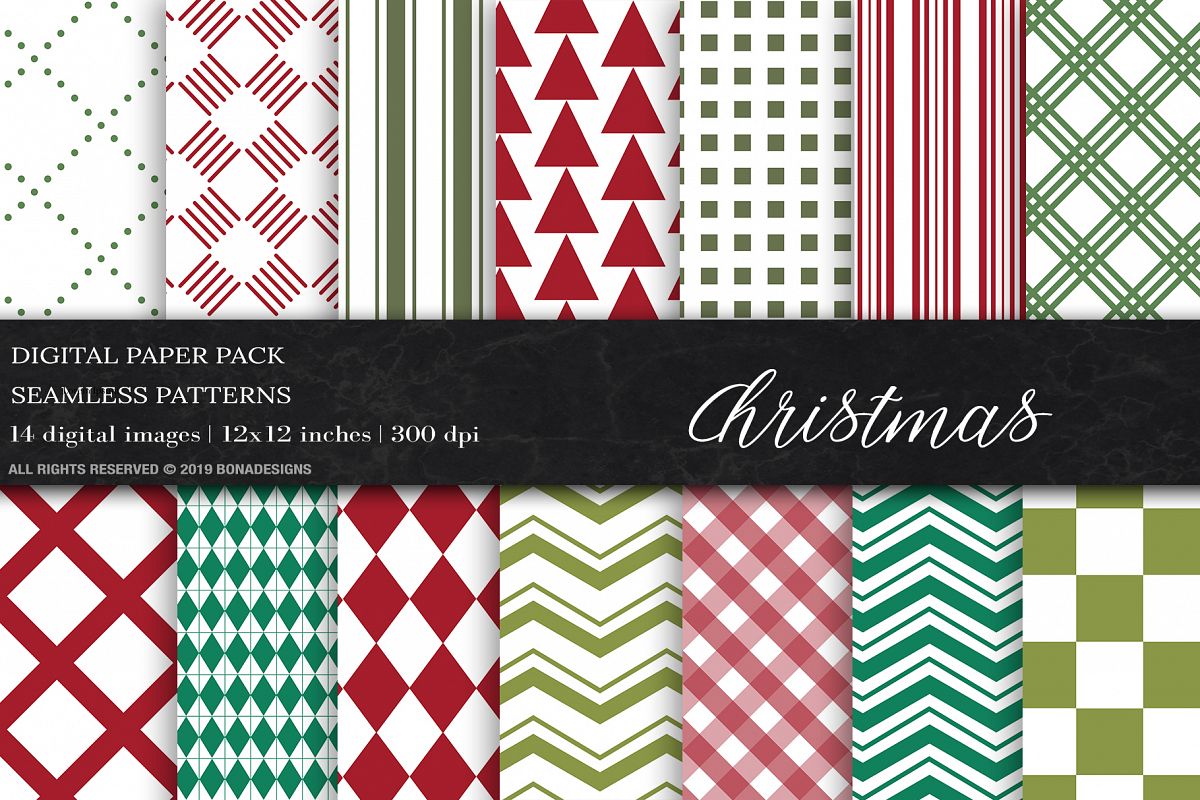 Christmas Seamless Patterns example image 1