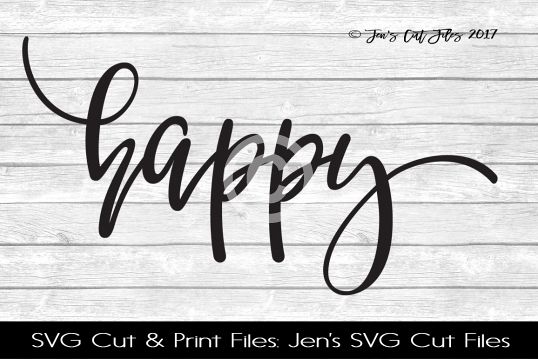 Happy SVG Cut File example image 1