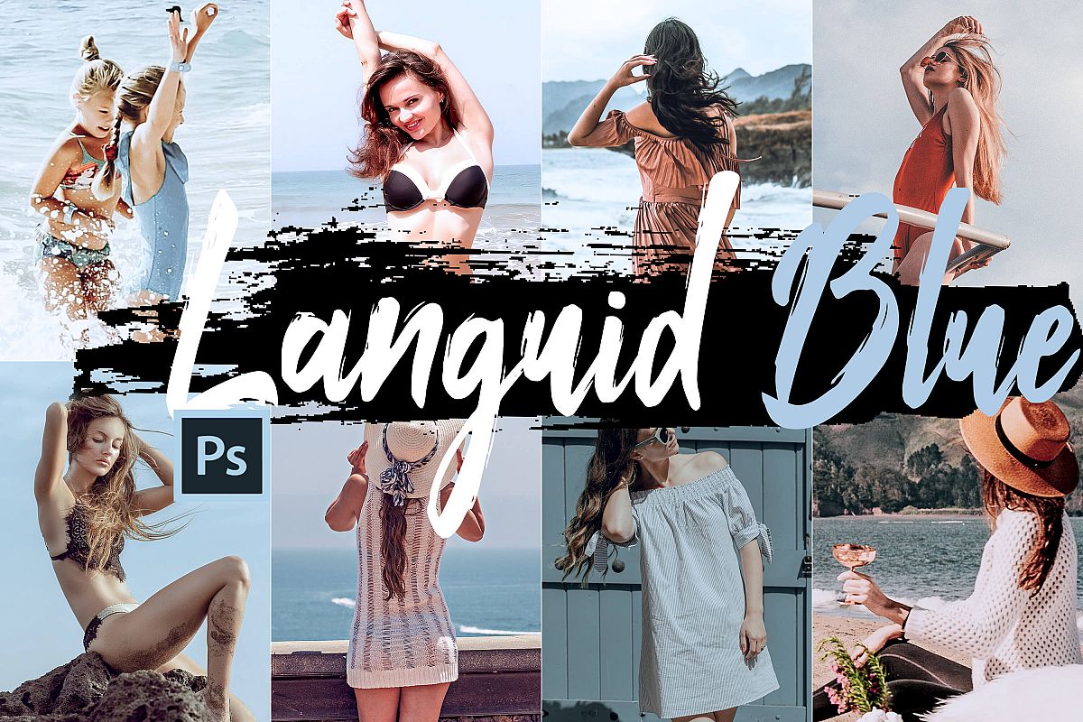 Neo Languid Blue Theme Color Grading photoshop actions example image 1