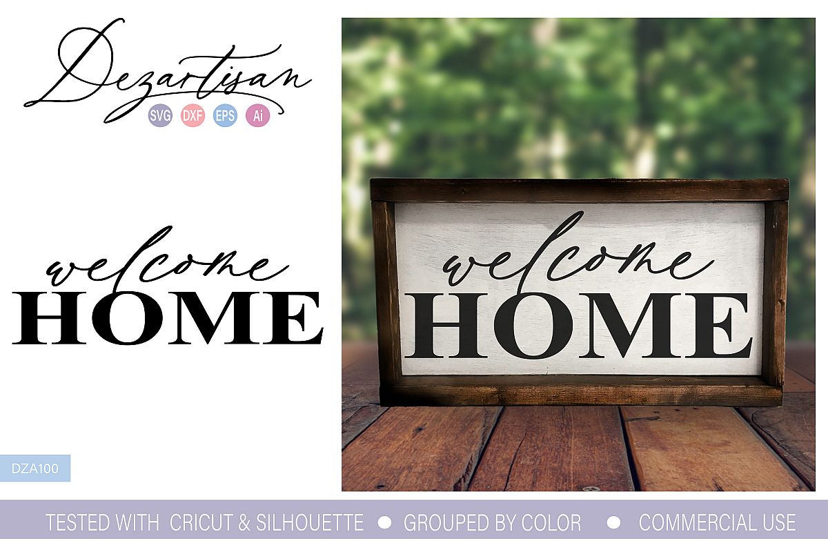 Download Welcome Home SVG DXF Cut File (148038) | Cut Files | Design Bundles