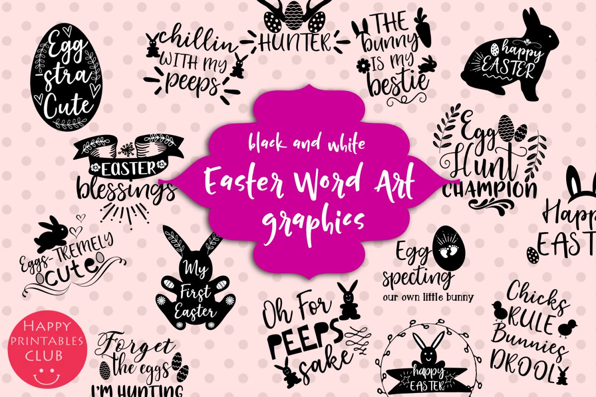 Easter Word Art Clipart- Easter Clipart Graphics- Overlays example image 1