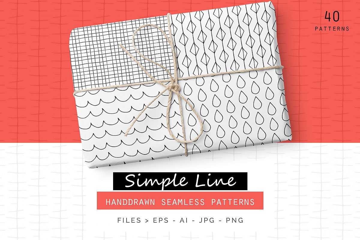 Simple Line Handdrawn Patterns example image 1