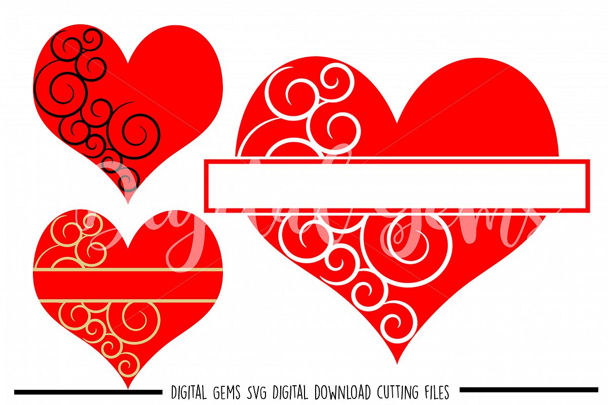 Heart SVG / DXF / EPS / PNG files example image 1