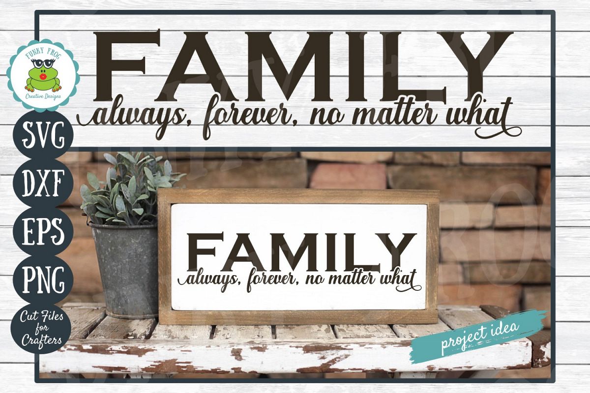 Family Always, Forever, No Matter What - Inspirational SVG example image 1
