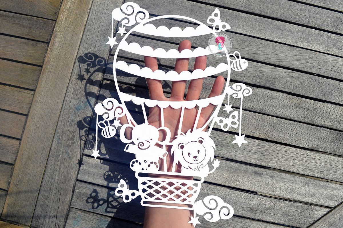 Hot Air Balloon SVG / DXF / EPS files example image 1