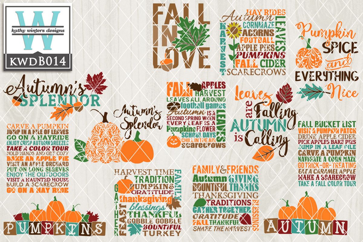 BUNDLE Autumn Cutting Files KWDB014 example image 1