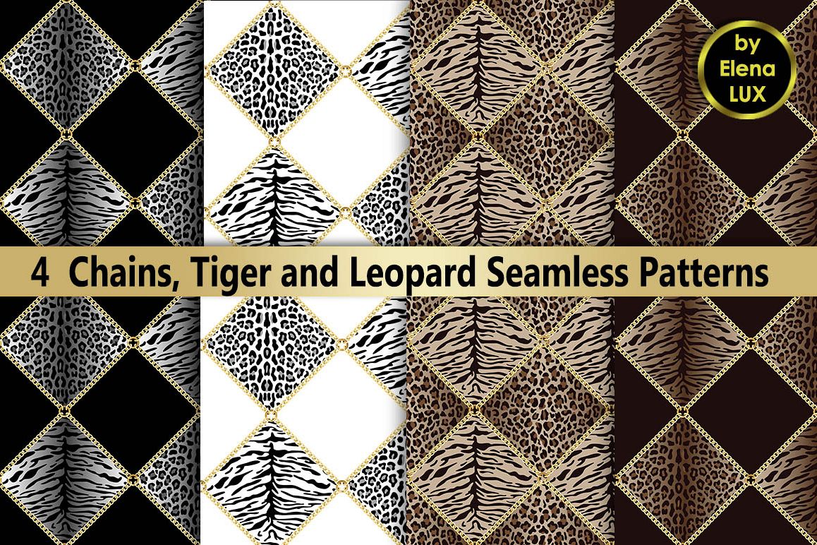 Chains and Leopard Seamless Set example image 1