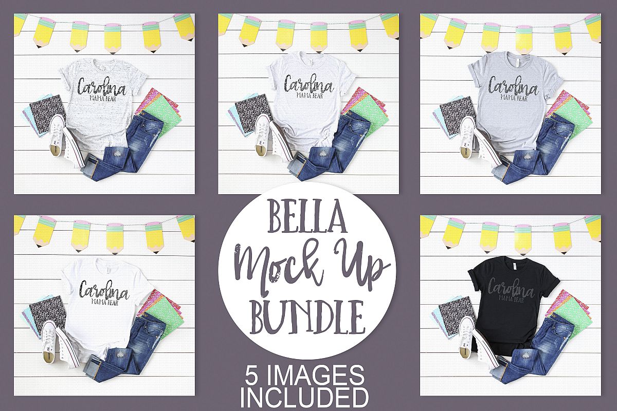 Bella Canvas School Themed Mock Up Bundle example image 1