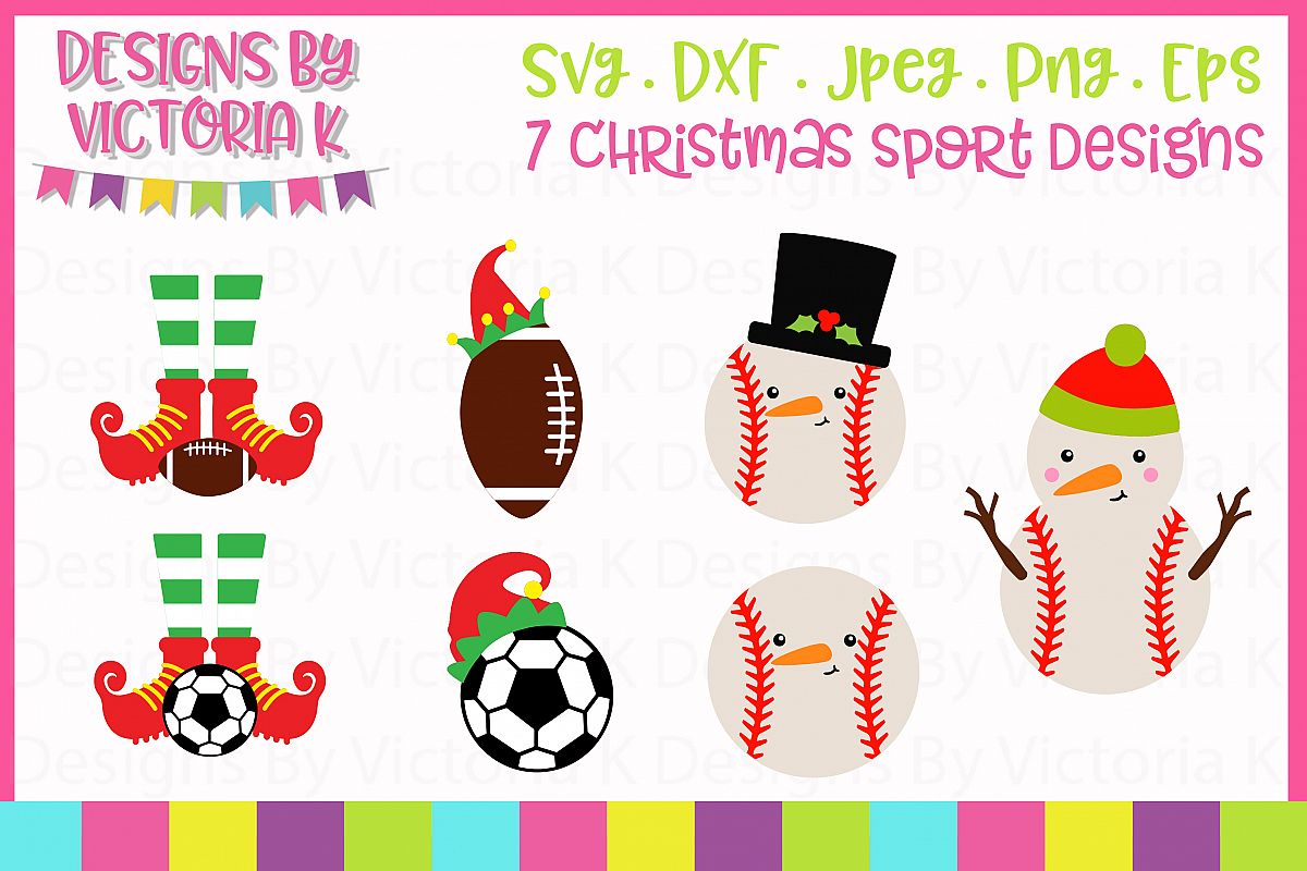 Download Christmas Sports, Baseball, Football, Soccer SVG Cut Files ...