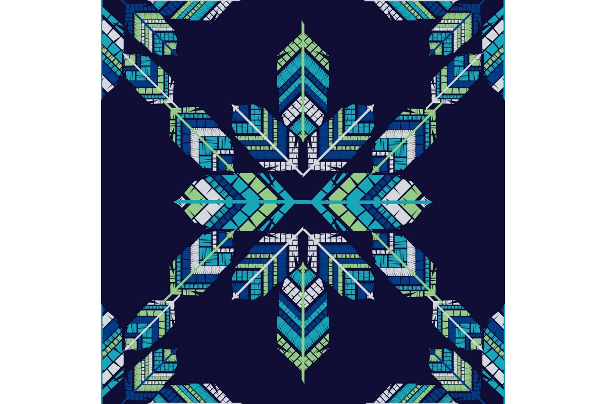 Indian colorful feathers. Set of 10 seamless patterns. example image 1