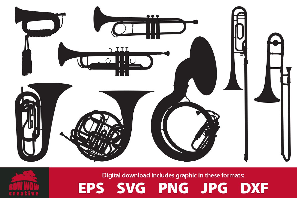 Brass instrument clipart bundle SVG, EPS, JPG, PNG, DXF