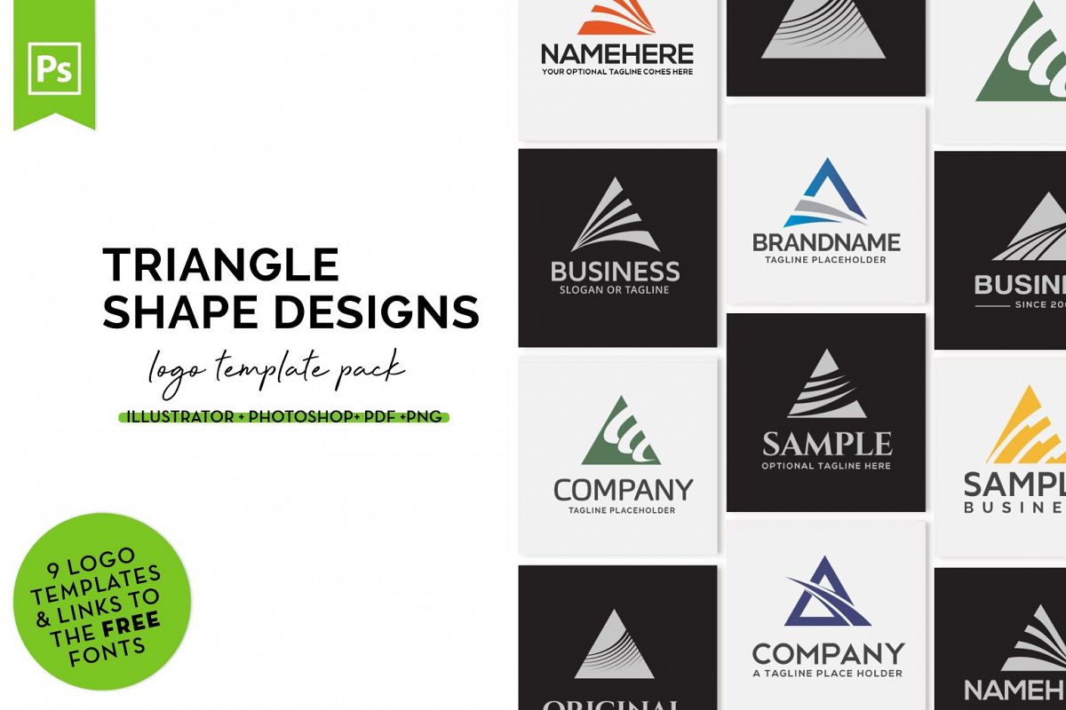 Triangle Logo Design Set example image 1