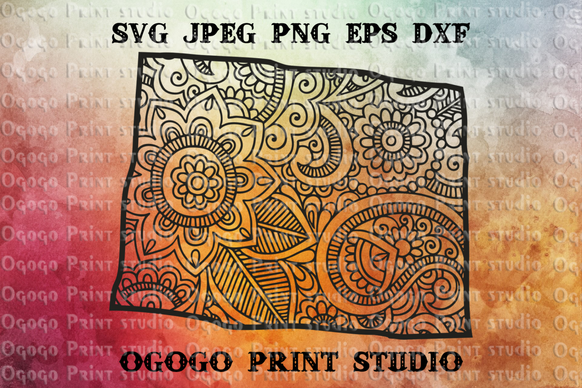 Colorado Map SVG, Zentangle SVG, Travel svg, Mandala svg example image 1