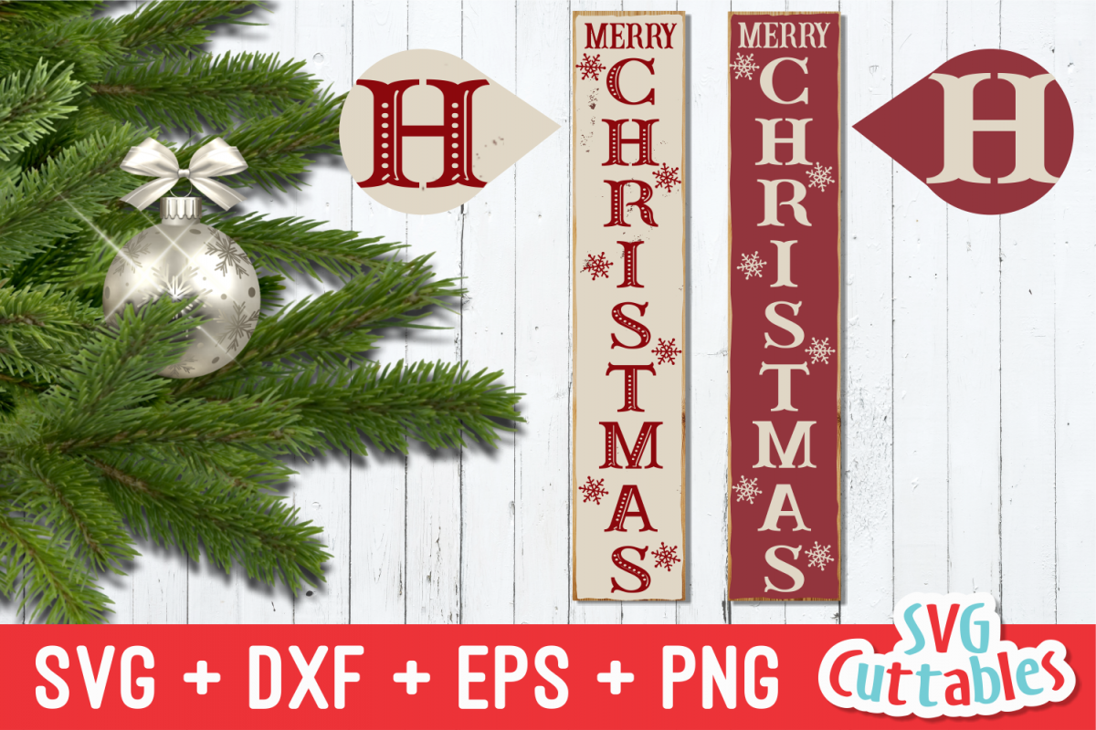 Merry Christmas Vertical |Cut File example image 1