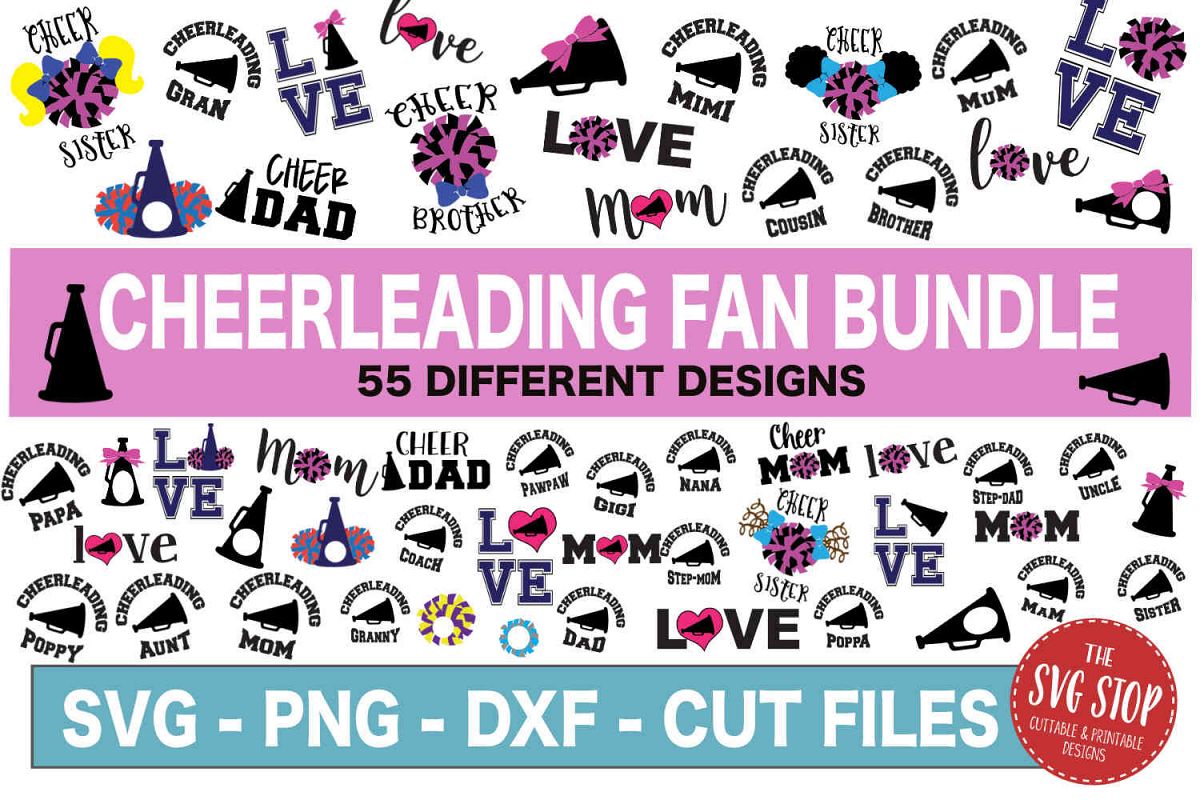 Cheerleading SVG Bundle -SVG, PNG, DXF example image 1