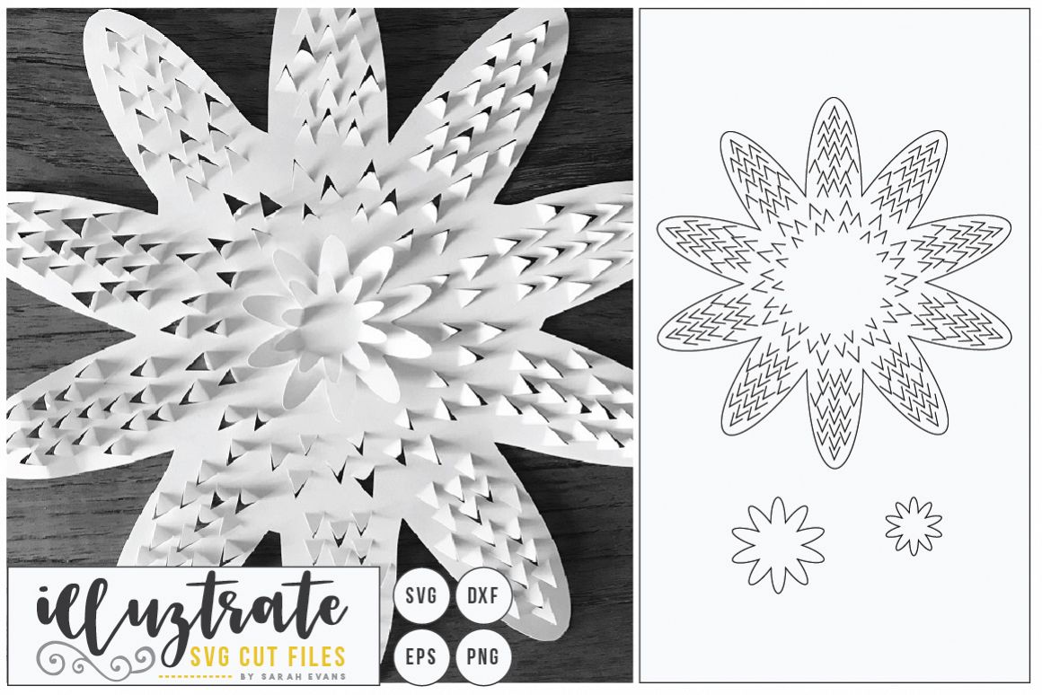 3D Flower SVG Cut Files - Flower SVG - Layered Flower DXF example image 1