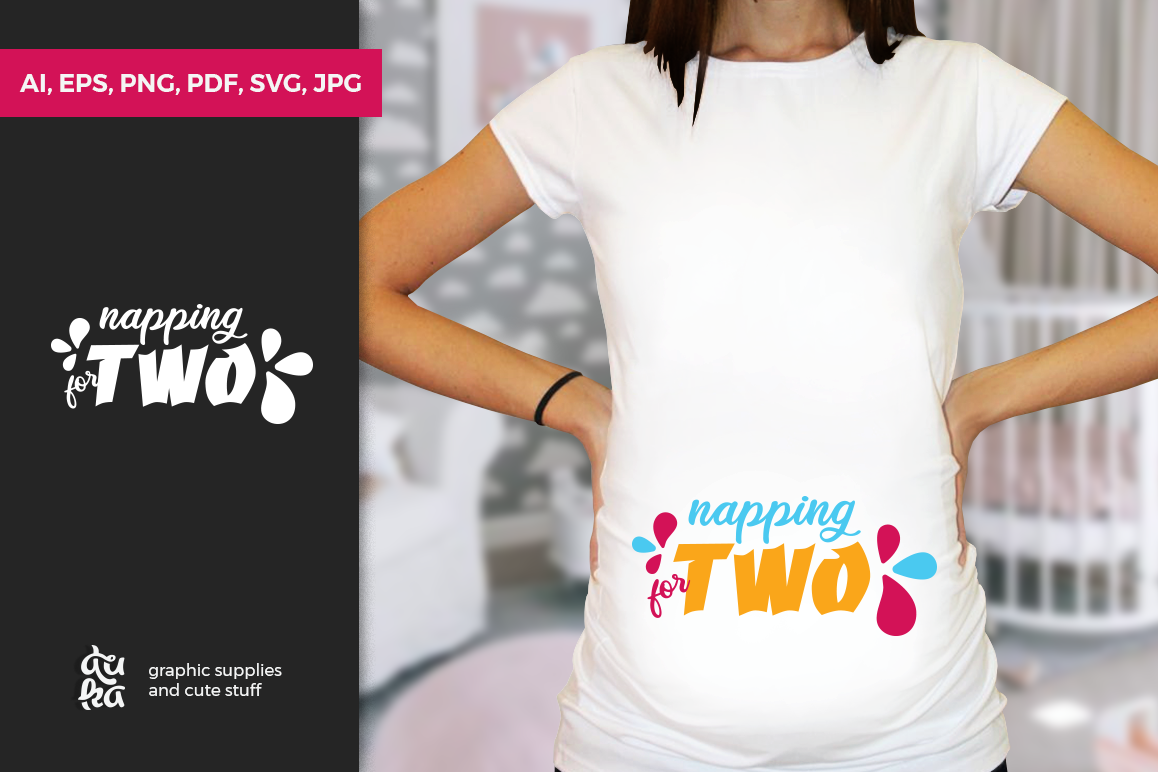 Pregnancy Announcement SVG Cut Files - Napping for two example image 1
