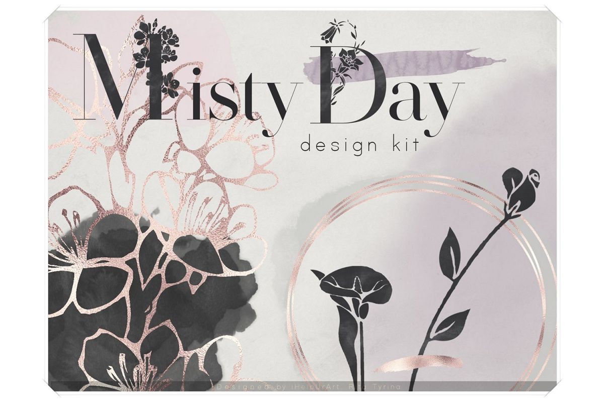 Misty Day - Watercolor Floral Design Bundle example image 1
