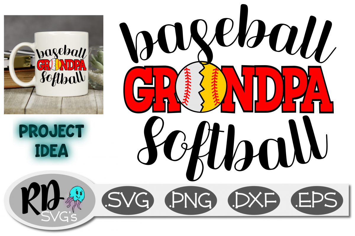 Baseball Softball Grandpa - A Sports SVG cut file example image 1
