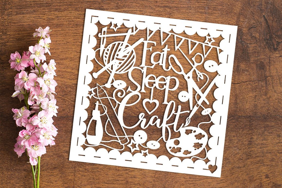 Eat Sleep Craft - Paper Cutting Template example image 1