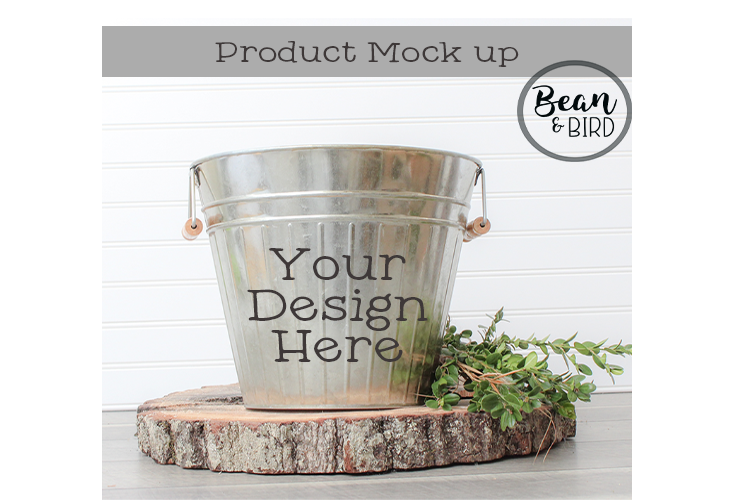 Metal Bucket Mock up Spring Product Mock up example image 1
