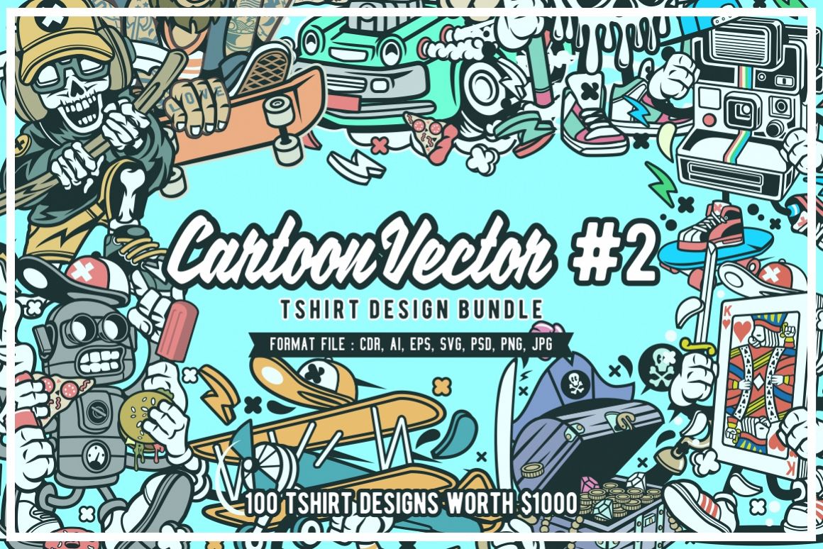 Download Cartoon Vector #2 Tshirt Design Bundle