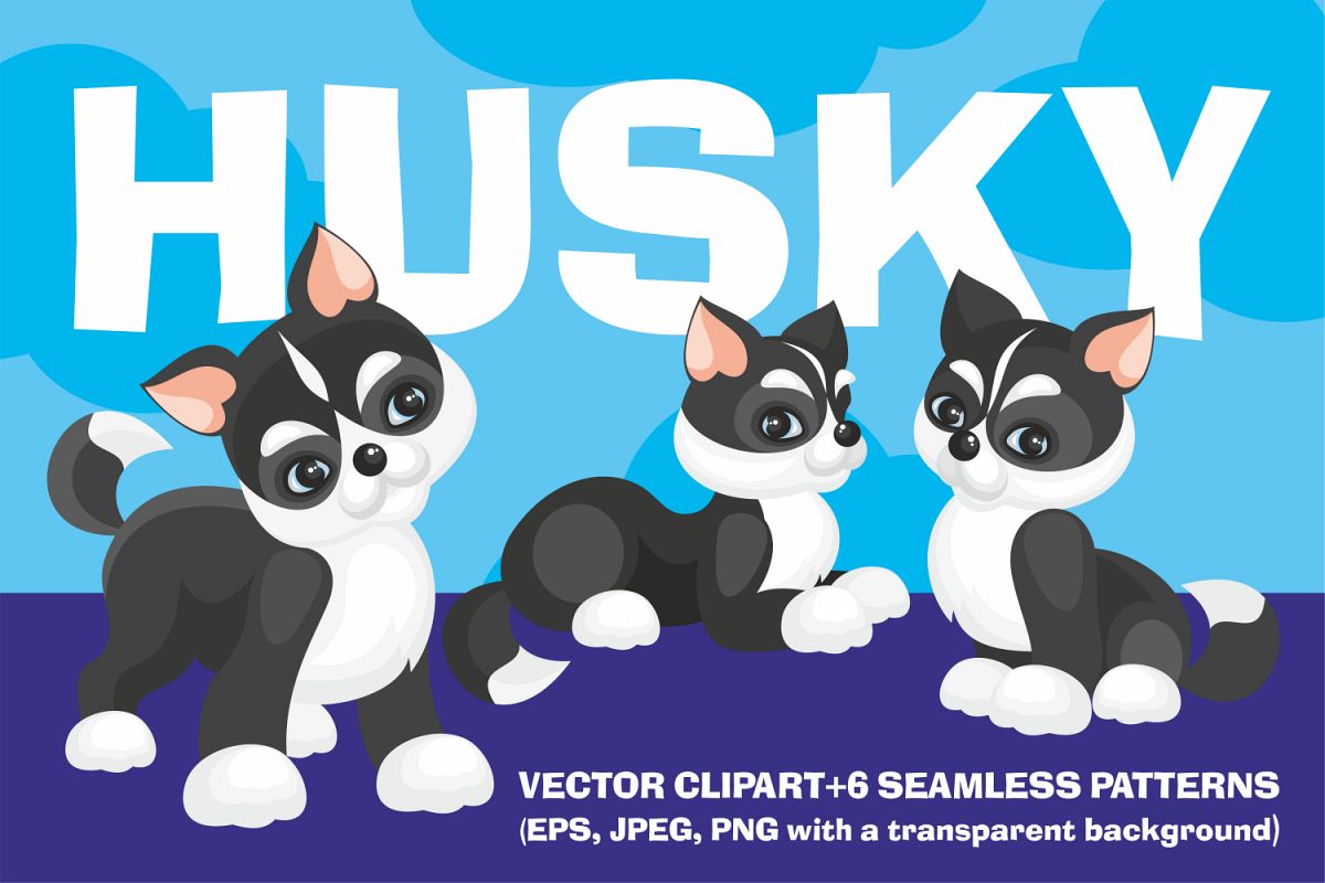 Husky dog. Vector. example image 1