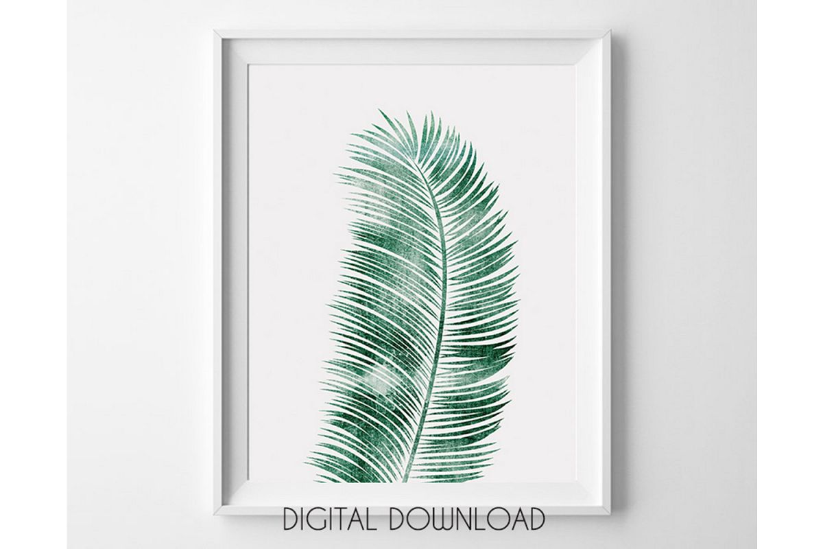 Tropical Leaf Print, Green Leaf Print, Palm Leaf Decor example image 1