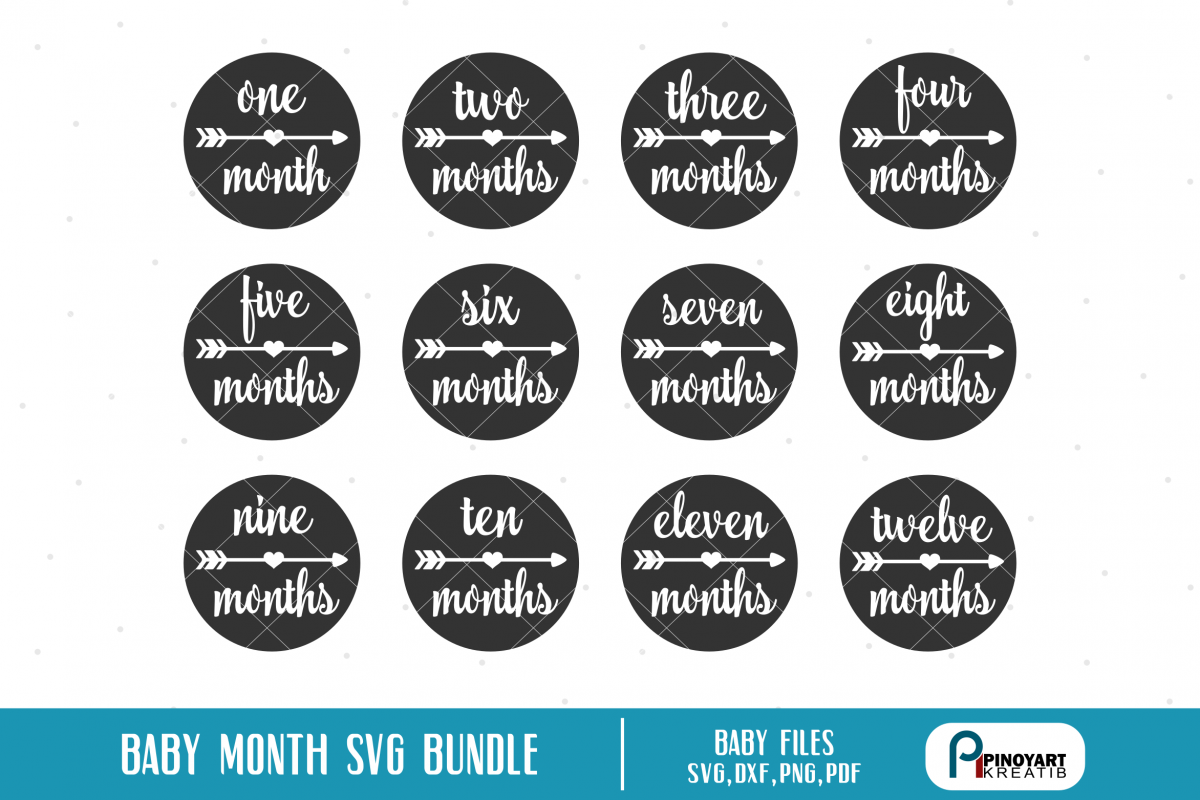 Baby Month Milestone svg Bundle - baby month vector files