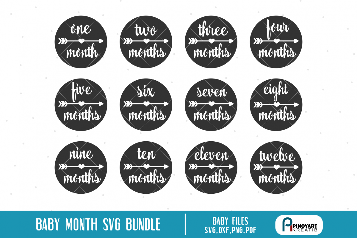 Download Baby Month Milestone svg Bundle - baby month vector files