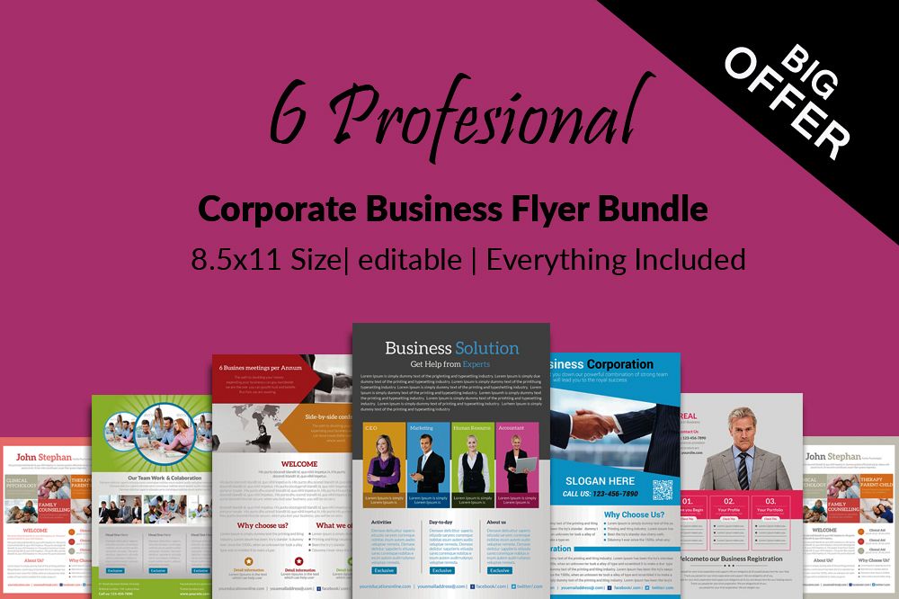 6 Creative Business Flyers Bundle example image 1