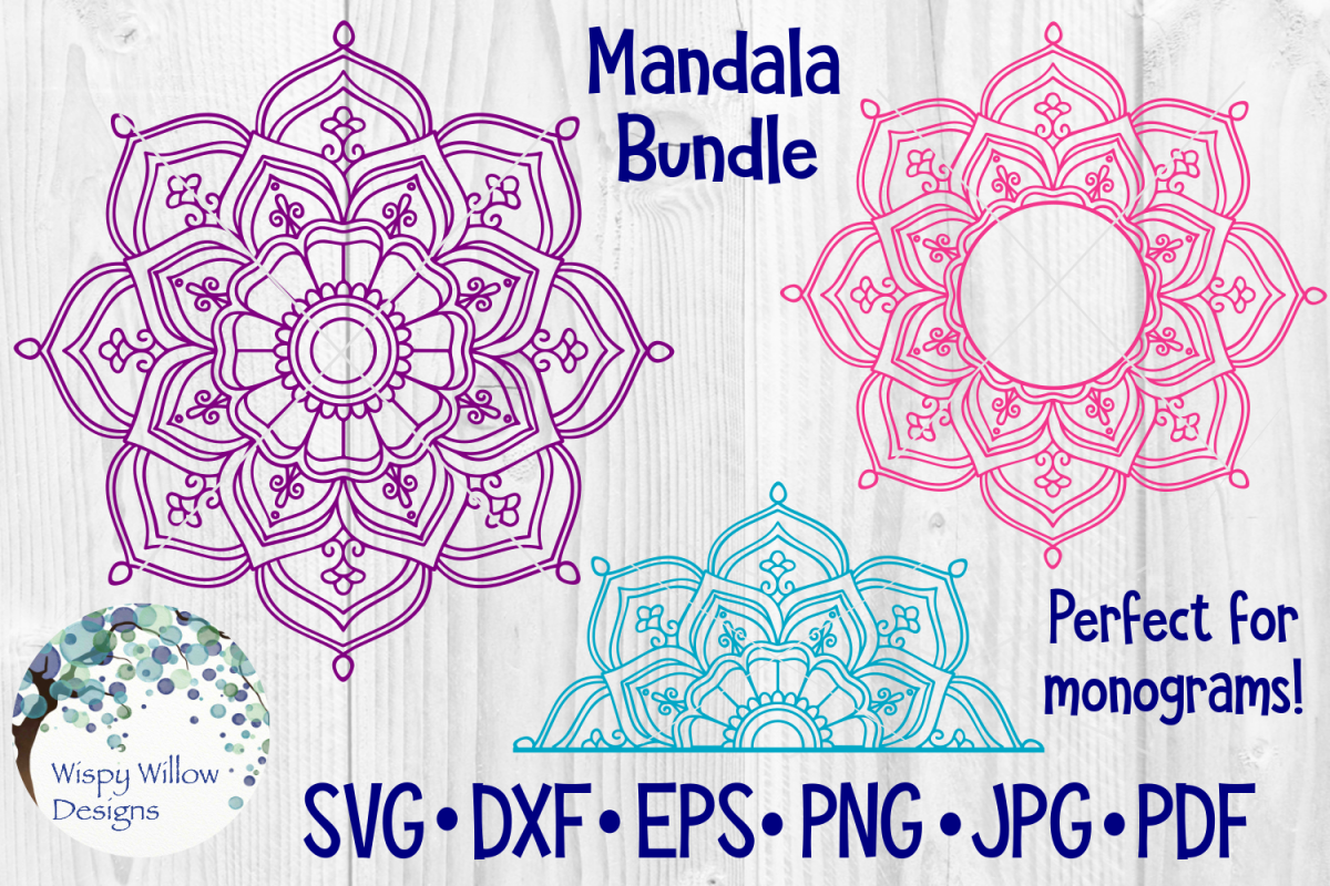 Mandala Bundle SVG Bundle | Monogram Mandala | Half Mandala (148051) | SVGs | Design Bundles